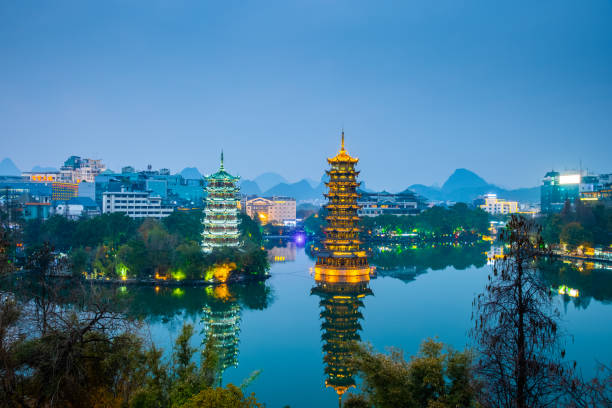 View from Shougan park towards to Beijing city. Beijing is huge mega city, population of 22 million.
