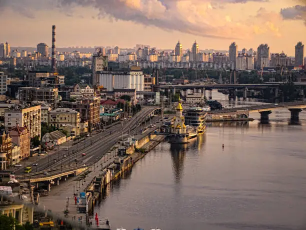 Photo of Sunrise in Kyiv, Podil, Obolon