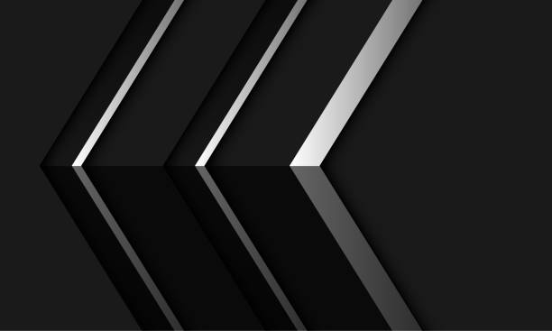istock Abstract silver black metallic arrow direction with blank space design modern futuristic background vector 1389880812