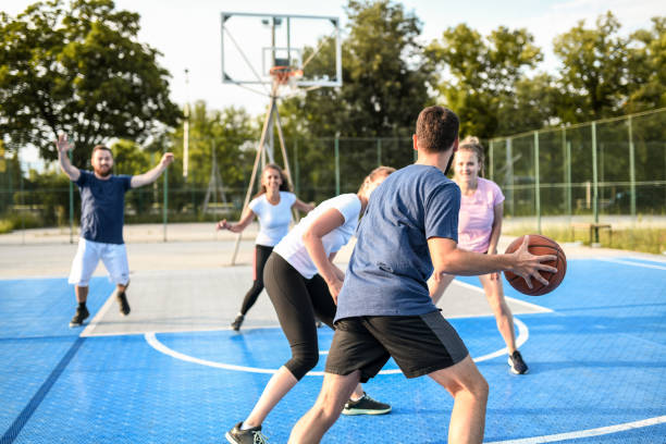 istock Basketball Game Going Well For Friends During Morning 1389881065