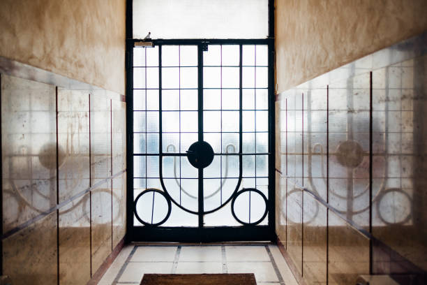 Entry way to luxury old palace in Florence,Tuscany,Italy.