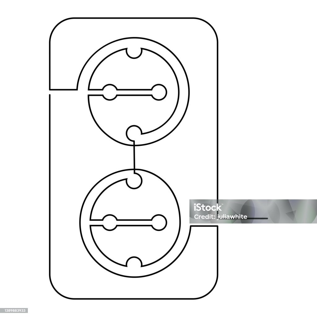 Socket Plan Drawing Electrical Household Socket Illustration Vector Continuous Line Drawing ...