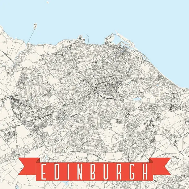 Vector illustration of Edinburgh, Scotland Vector Map