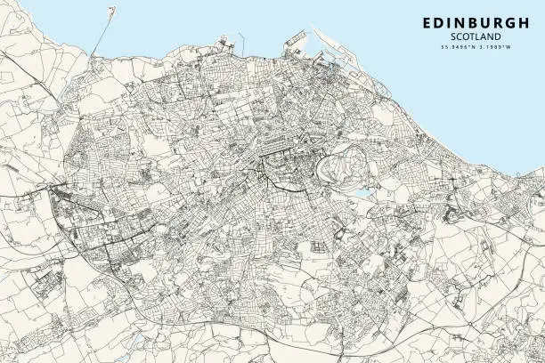 Vector illustration of Edinburgh, Scotland Vector Map