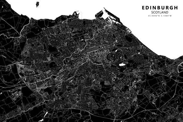 Vector illustration of Edinburgh, Scotland Vector Map