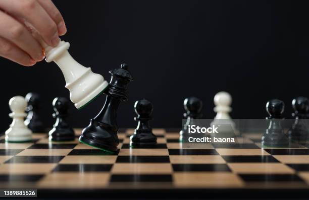 Black Chess Queen Is Falling Stock Photo - Download Image Now - Decisions, Intelligence, Chess