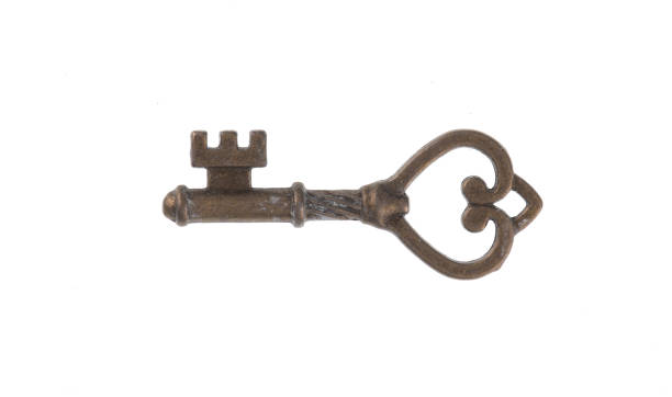 istock elegant vintage brass key isolated on white background 1389888908