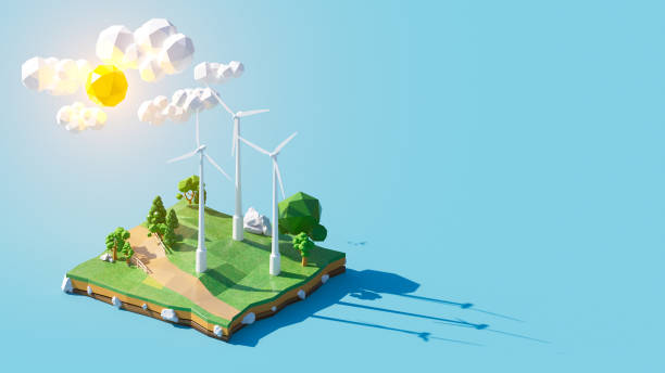 istock Ecology earth land nature low polygon. 1389889936