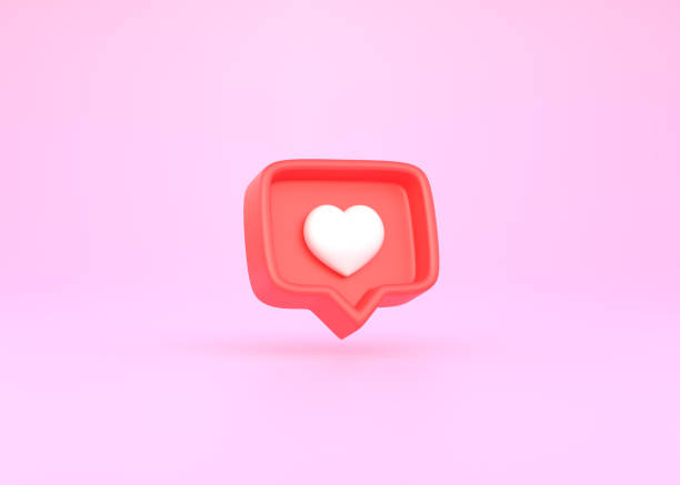 istock Heart in speech bubble icon on a pink background 1389891776
