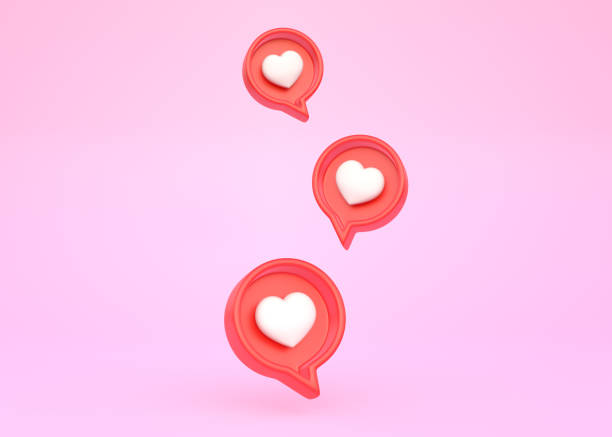 istock Heart in speech bubble icon on a pink background 1389891801