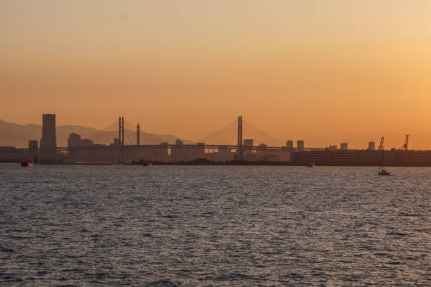 istock Image of Yokohama Bay Bridge and sunset 1389891893