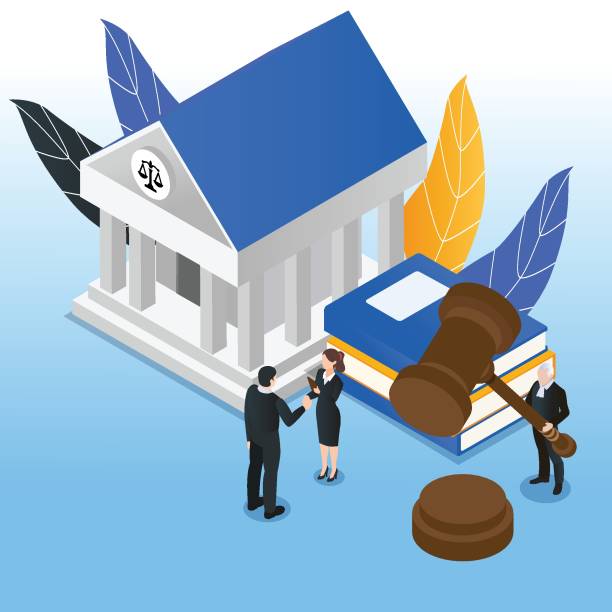 ilustraciones, imágenes clip art, dibujos animados e iconos de stock de corte suprema - juez autoridad federal isométrica 3d - supreme court