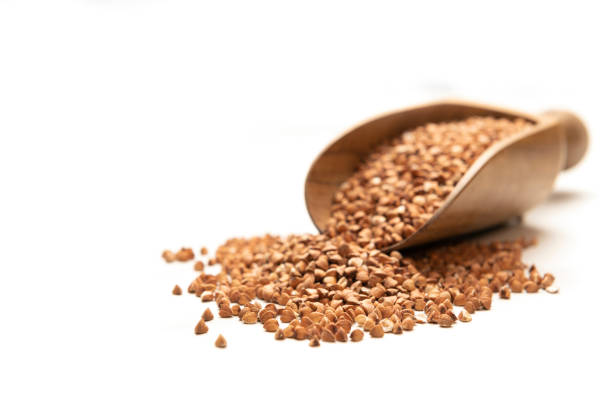buckwheat on white background
