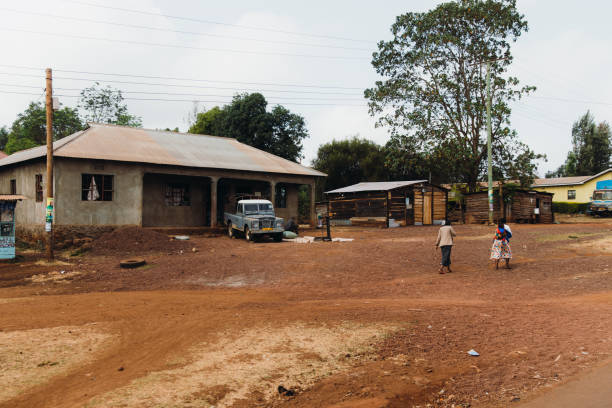 October 8, 2020 - View from a car of the streets o traditional town with everyday life vibes in Tanzania, East Africa