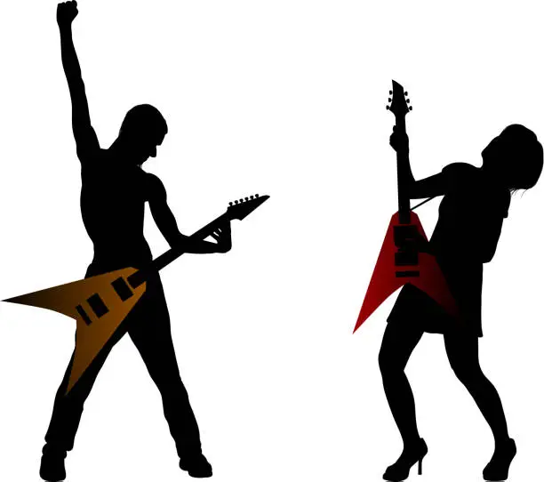 Vector illustration of Guitarists