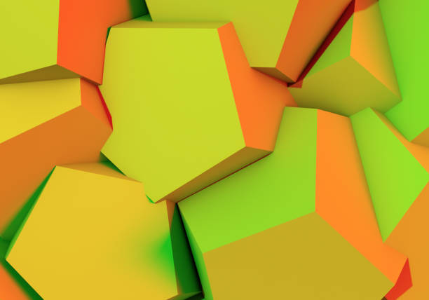 istock Abstract background with 3d shapes and vibrant colors. 3D illustration 1389902619
