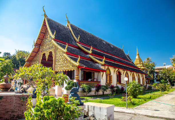 wat chiang man a chiang mai, thailandia - wat chiang man foto e immagini stock