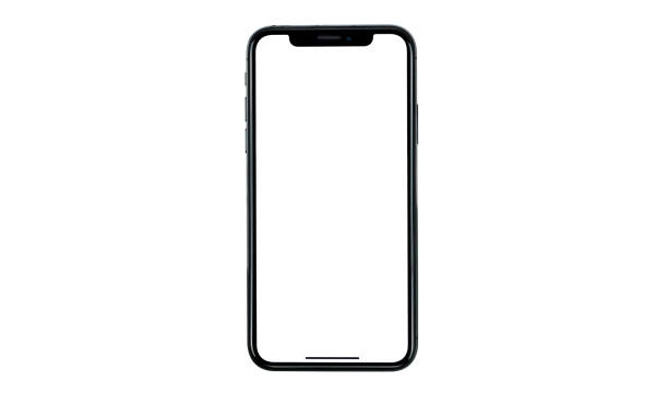 istock Smartphone frameless mockup. Studio shot of Smartphone  with blank screen - Clipping Path 1389903778