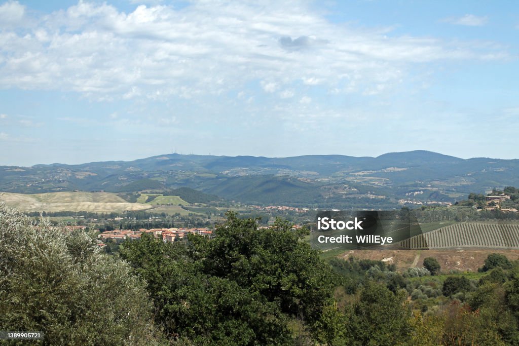 Panorama picture of the hills of the Countryside in Umbria Panorama picture of the hills of the Countryside in Umbria in Italy Business Stock Photo