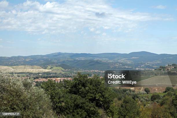 Panorama Picture Of The Hills Of The Countryside In Umbria Stock Photo - Download Image Now