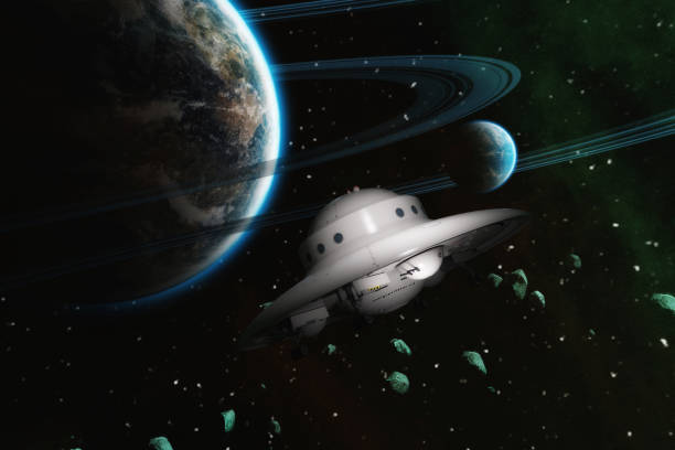 istock Artistic 3D  illustration of a science fiction scene 1389906617