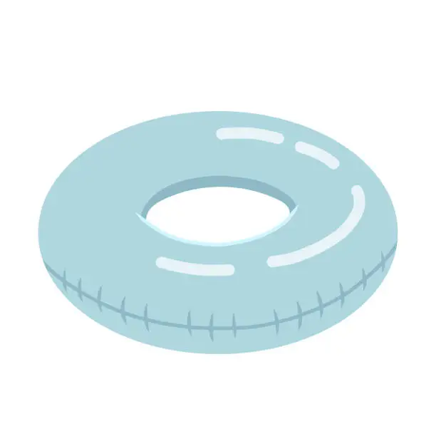 Vector illustration of Summer rubber ring in flat design, vector