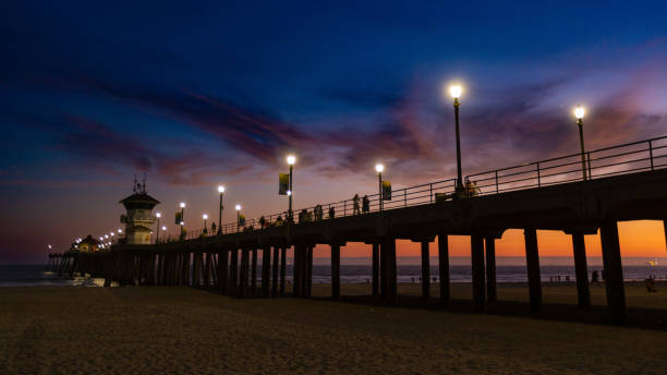istock Sunset on Huntington Beach, California 1389909736