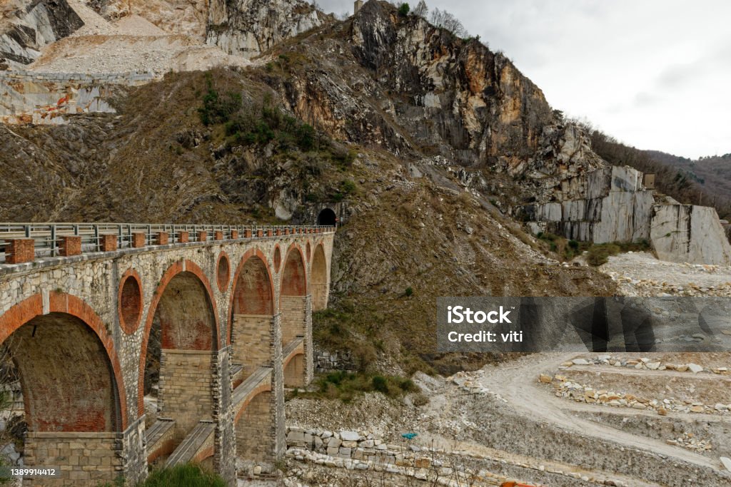 marble quarry in marina di carrara italy Archaeology Stock Photo