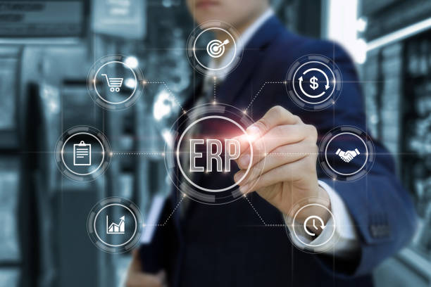 istock Businessman draw enterprise resource planning . 1389917736