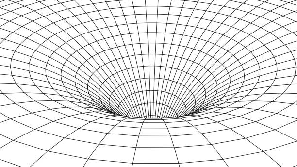 istock Abstract wireframe tunnel. Vector wormhole. 3D portal. Futuristic fantasy funnel. 1389918581