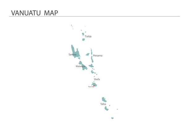 Vanuatu map vector illustration on white background. Map have all province and mark the capital city of Vanuatu. Vanuatu map vector illustration on white background. Map have all province and mark the capital city of Vanuatu. vanuatu stock illustrations