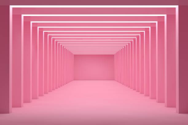 istock Abstract interior design of modern showroom with empty concrete floor and wall background - Hall or stage 3d illustration, empty product stand 1389925712