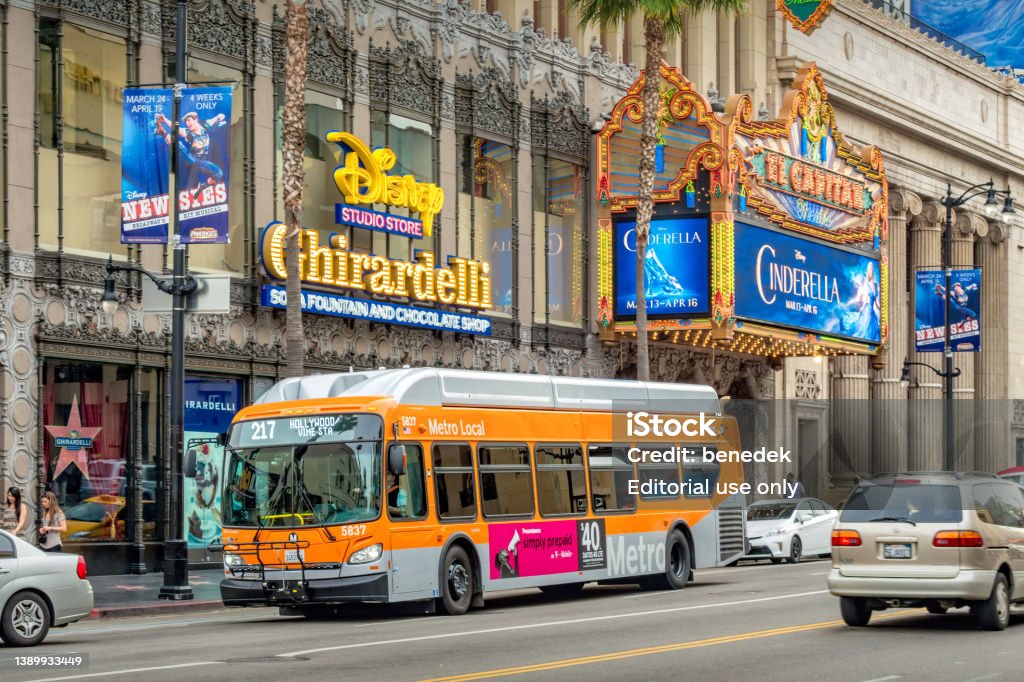 Hollywood Los Angeles Öffentliche Verkehrsmittel Metro Bus Stockfoto