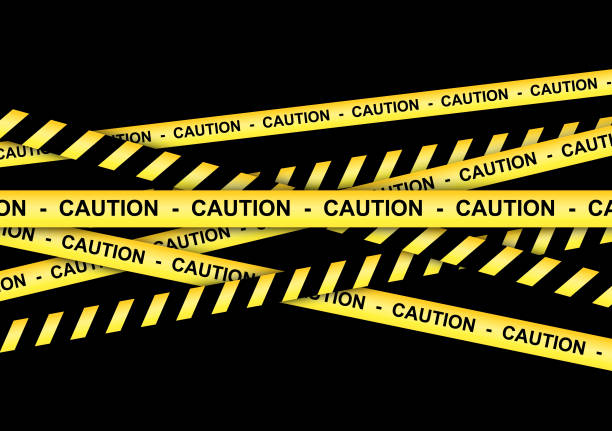 Yellow tape - Caution Yellow tape - Caution police tape stock illustrations