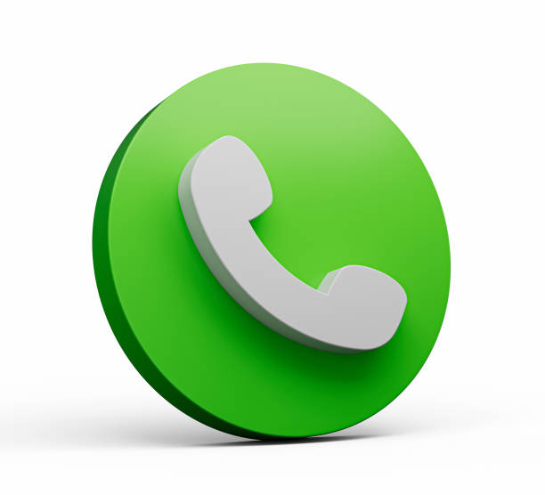 Call icon on a Green Circle Isolated trendy 3D Realistic Phone Call Button 3d rendering