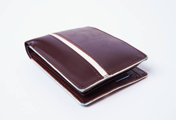 Men's Accessories. brown leather wallet. isolated
