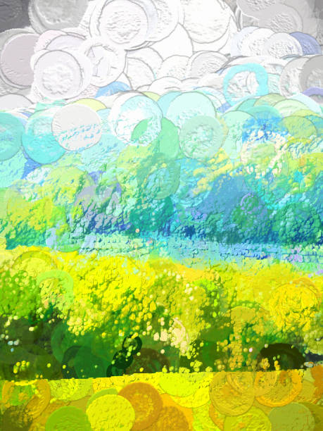 istock Summer Landscape Hills and Horizon Digital Illustration 1389945769