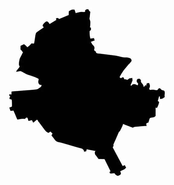 Vector illustration of Bucharest silhouette map