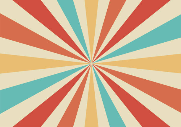 retro-sunburst-hintergrund mit gestreiften sonnenstrahlen vektorillustration - vintage wallpaper stock-grafiken, -clipart, -cartoons und -symbole