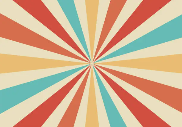 Vector illustration of retro sunburst background with  striped sun rays vector illustration