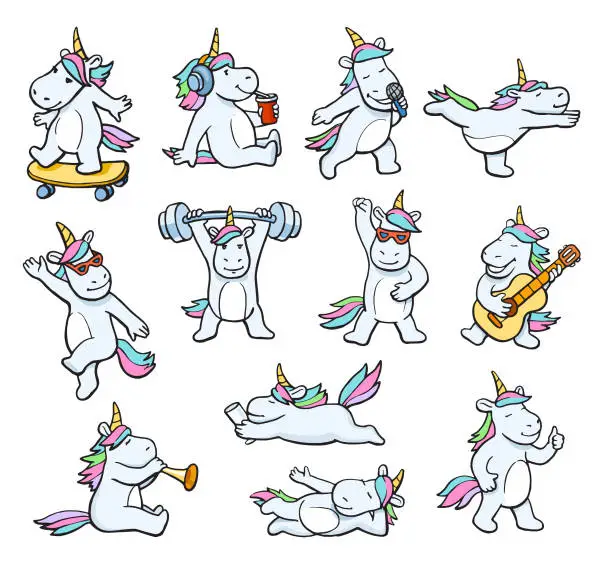 Vector illustration of Unicorn Set