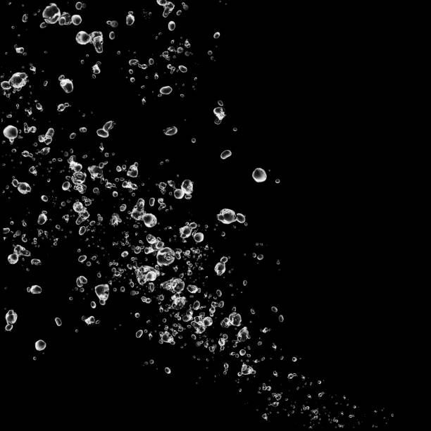 istock Clear Water Bubbles Isolated on Black Background 1389949093