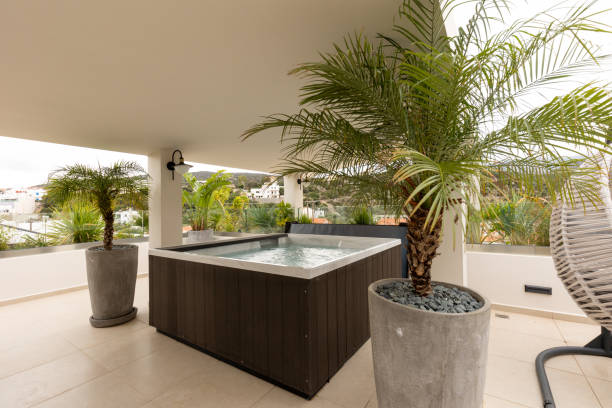 istock Hydromassage bathtub on the hotel terrace 1389949843