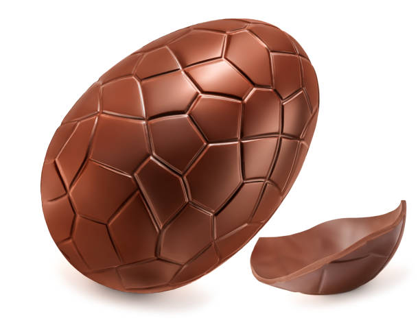 istock Chocolate Easter egg isolated on white background, close up. Sweet egg for Easter
