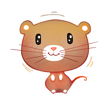 Cute Cartoon Mouse Vector Illustration, Animal Mascot Character