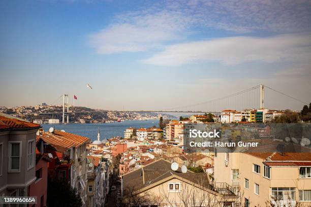 Istanbul Kuzguncuk Bridge Overview Stock Photo - Download Image Now - Architecture, Bosphorus, City