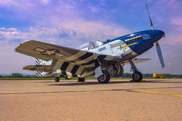 p51 mustang - spitfire airplane world war ii airshow zdjęcia i obrazy z banku zdjęć