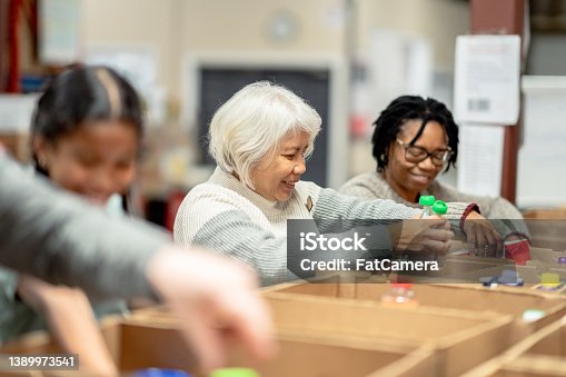 istock Volunteers Packing at a Local Food Bank 1389973541