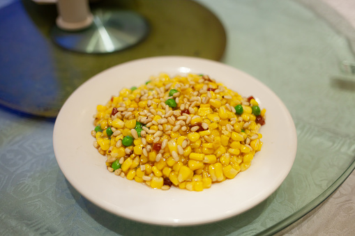 Chinese Food: Corn and Pine Nuts