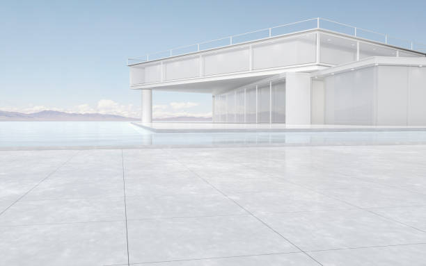 Artistic capture of the pillars of the building with preserved symmetry and good perspective